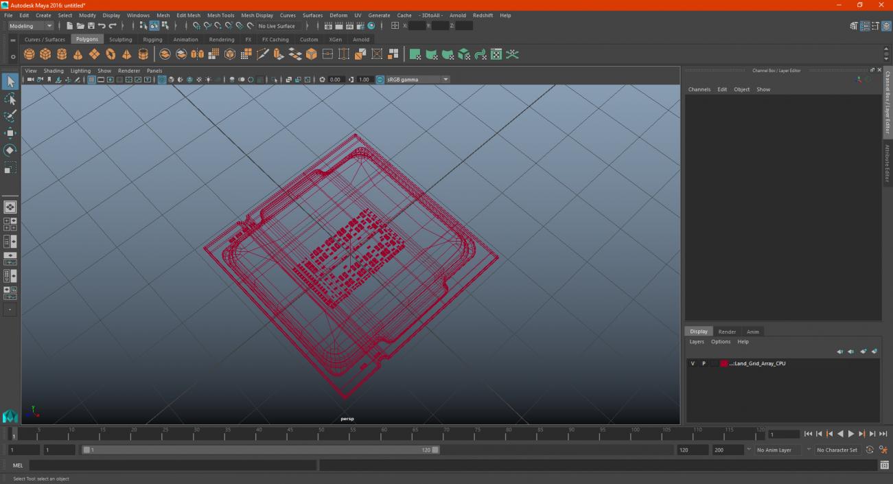 Land Grid Array CPU 3D model