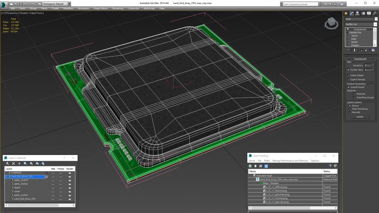 Land Grid Array CPU 3D model