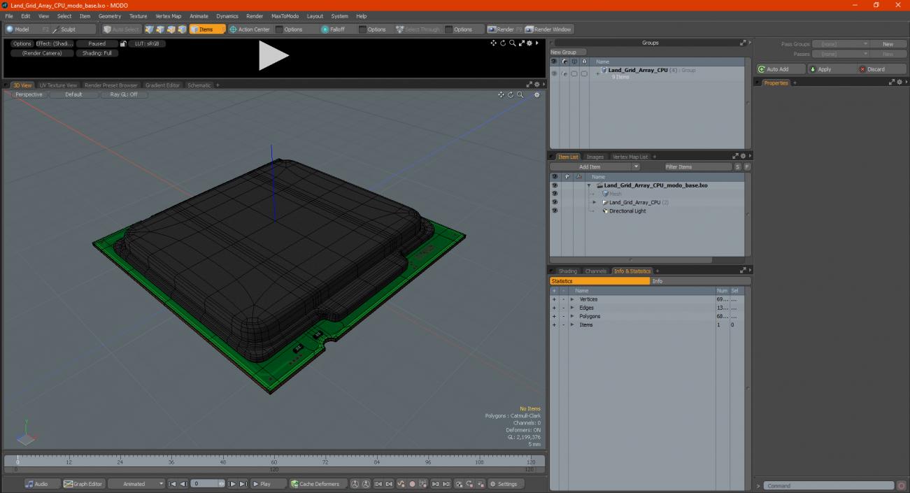 Land Grid Array CPU 3D model