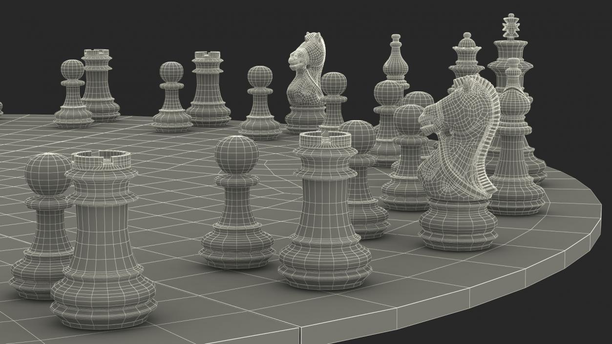 Circular 3 Person Chess Set 3D