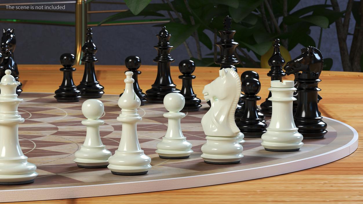 Circular 3 Person Chess Set 3D