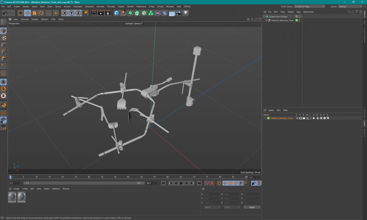 3D Medical Retractor Tools model