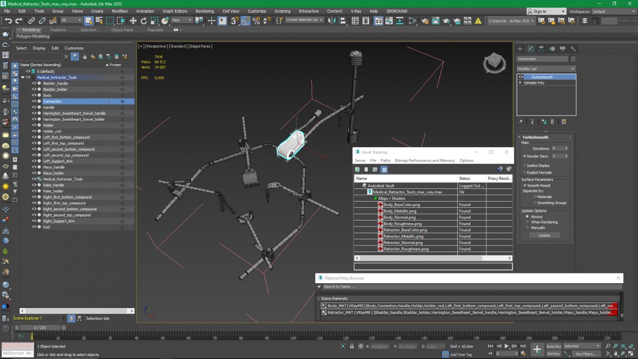 3D Medical Retractor Tools model