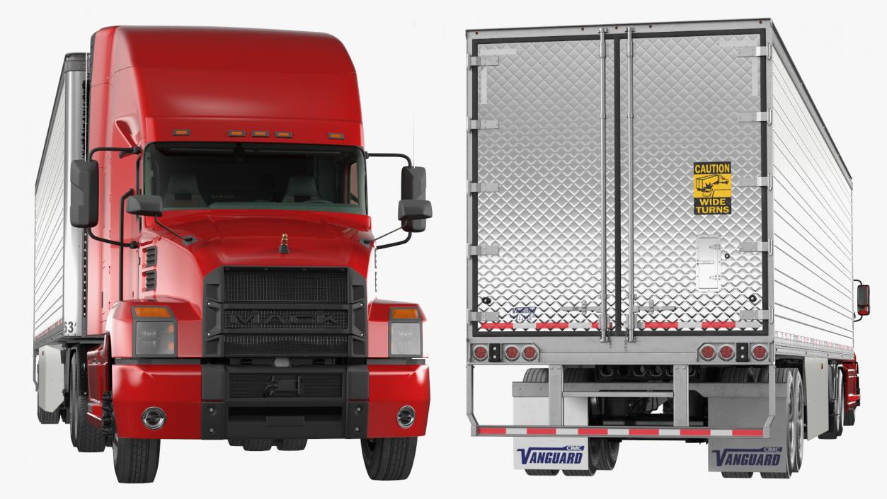 3D Mack Anthem Truck with Vanguard Reefer Trailer