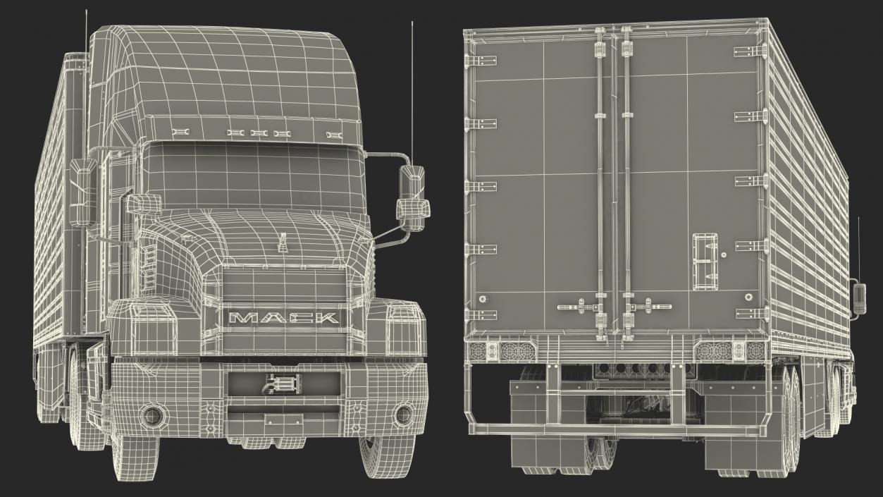 3D Mack Anthem Truck with Vanguard Reefer Trailer