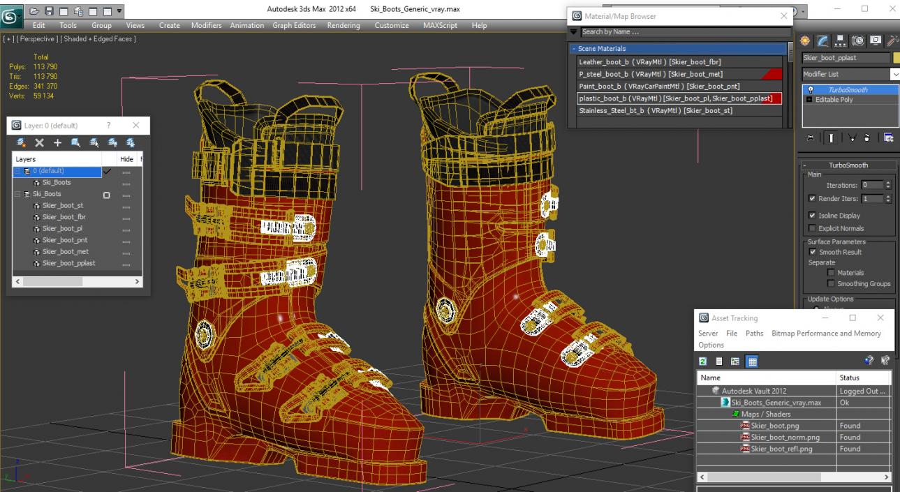 3D Ski Boots Generic 3D Model 2 model