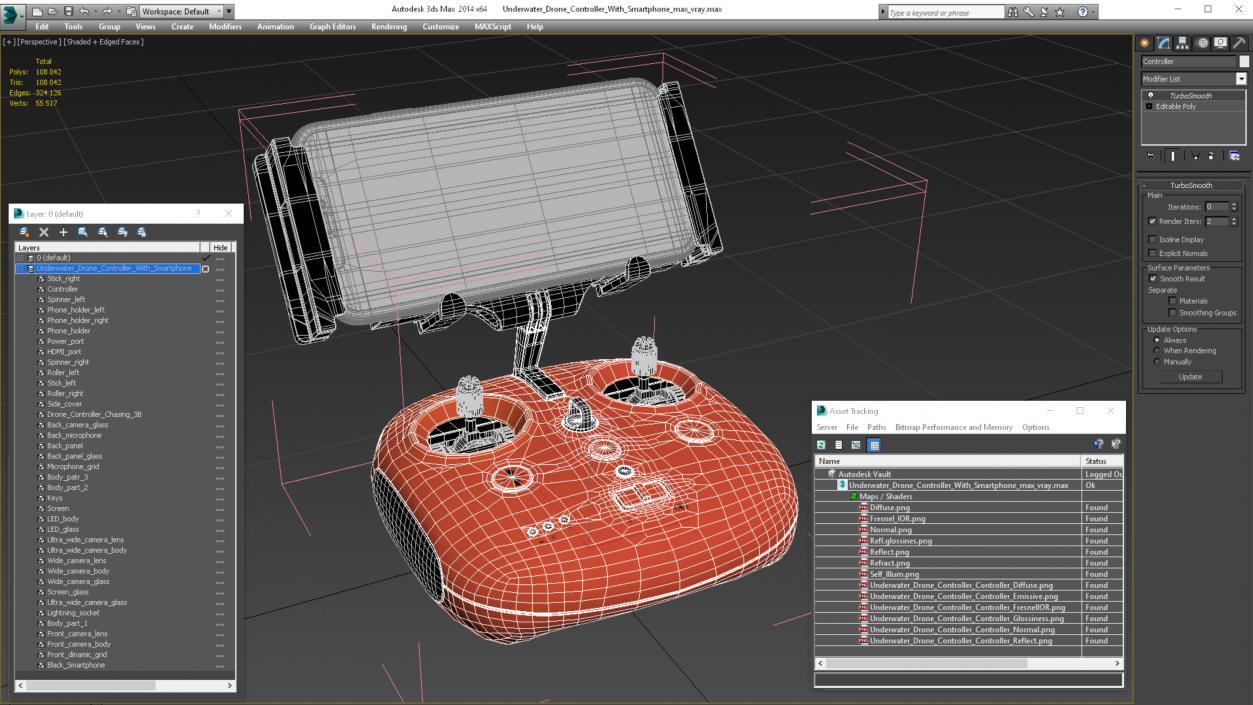 3D Underwater Drone Controller With Smartphone model