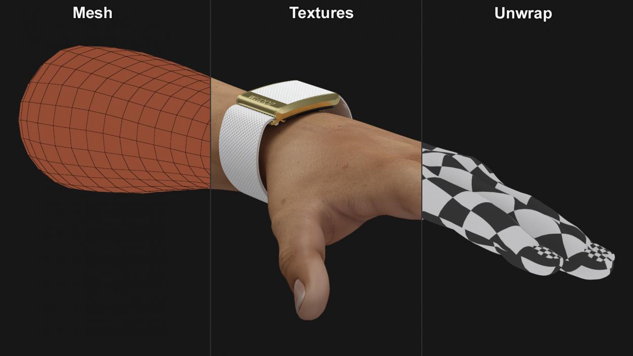 Hand Wearing Whoop 4 Tracker White 3D model