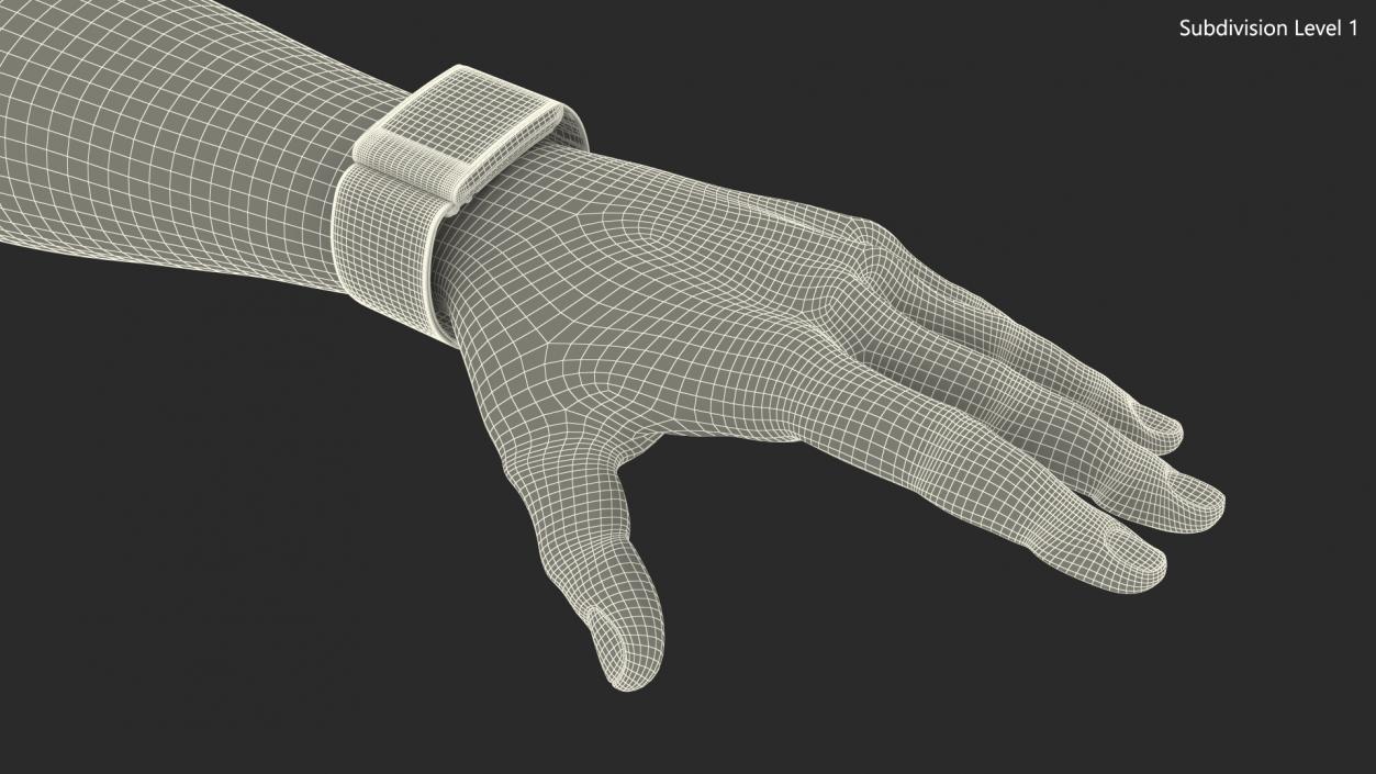 Hand Wearing Whoop 4 Tracker White 3D model