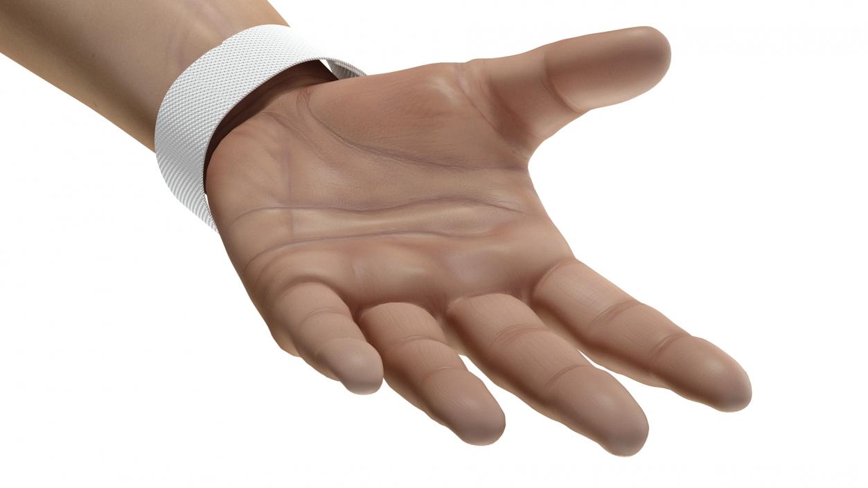 Hand Wearing Whoop 4 Tracker White 3D model