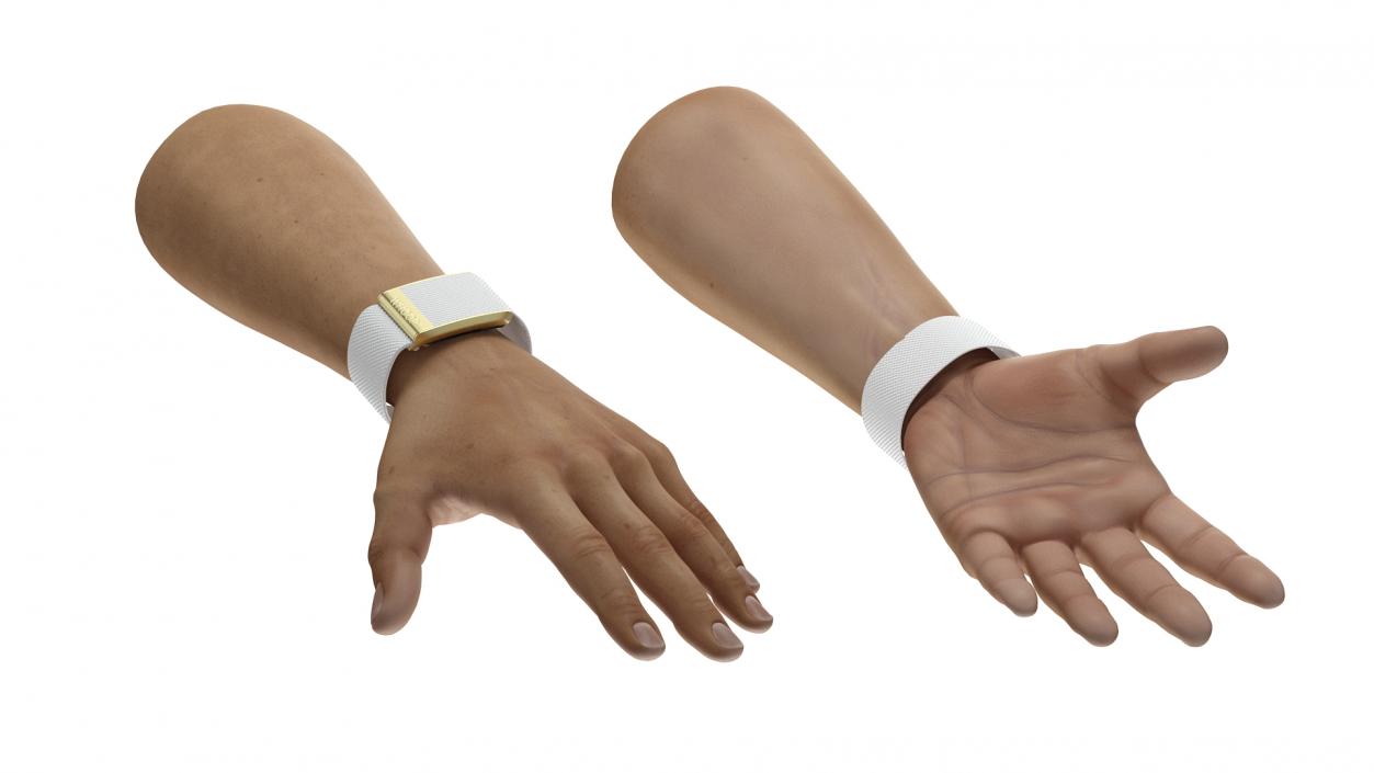 Hand Wearing Whoop 4 Tracker White 3D model