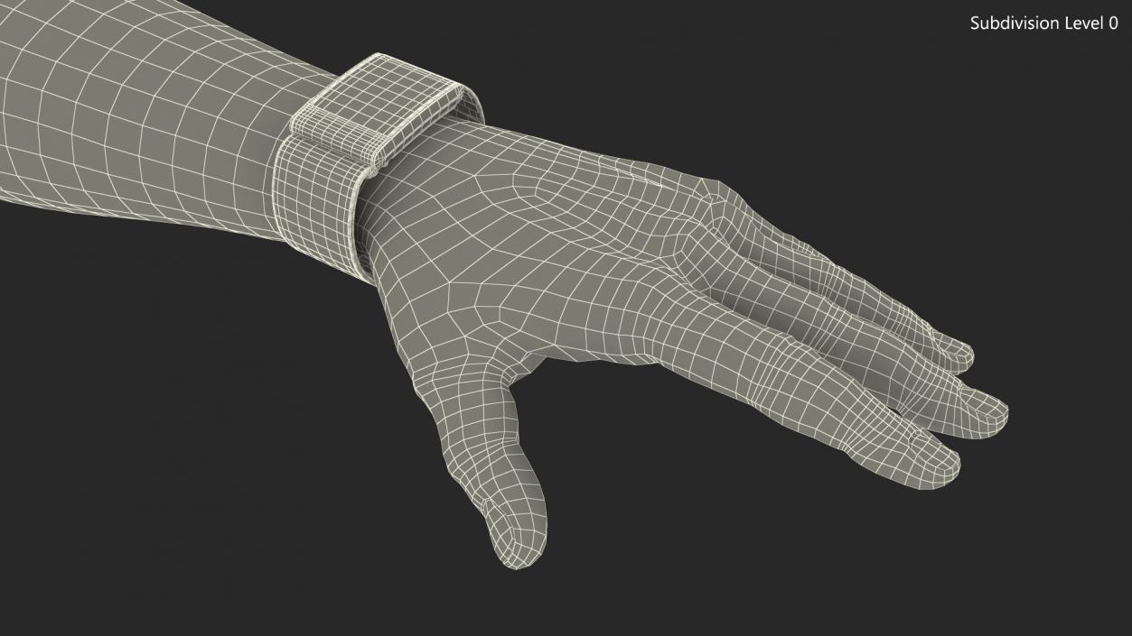 Hand Wearing Whoop 4 Tracker White 3D model