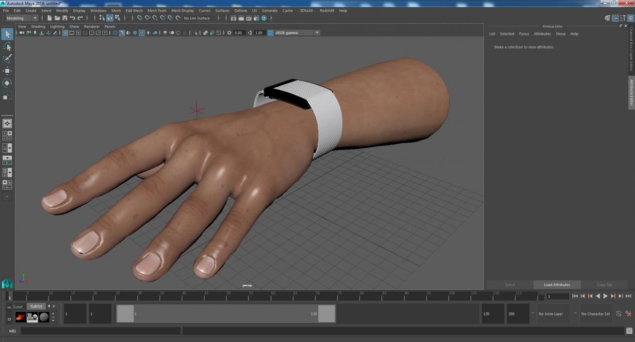 Hand Wearing Whoop 4 Tracker White 3D model