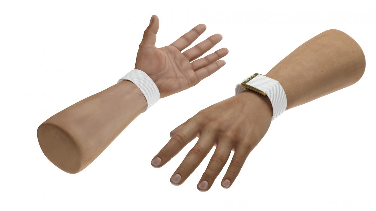 Hand Wearing Whoop 4 Tracker White 3D model