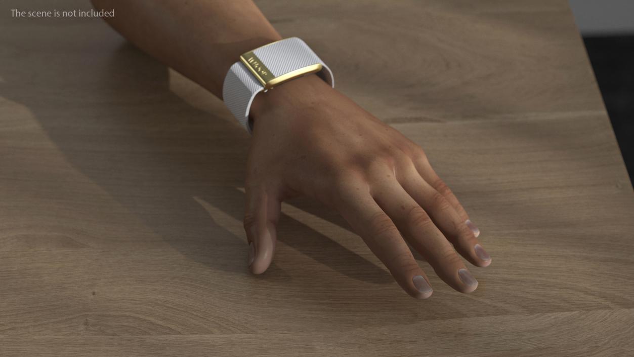 Hand Wearing Whoop 4 Tracker White 3D model