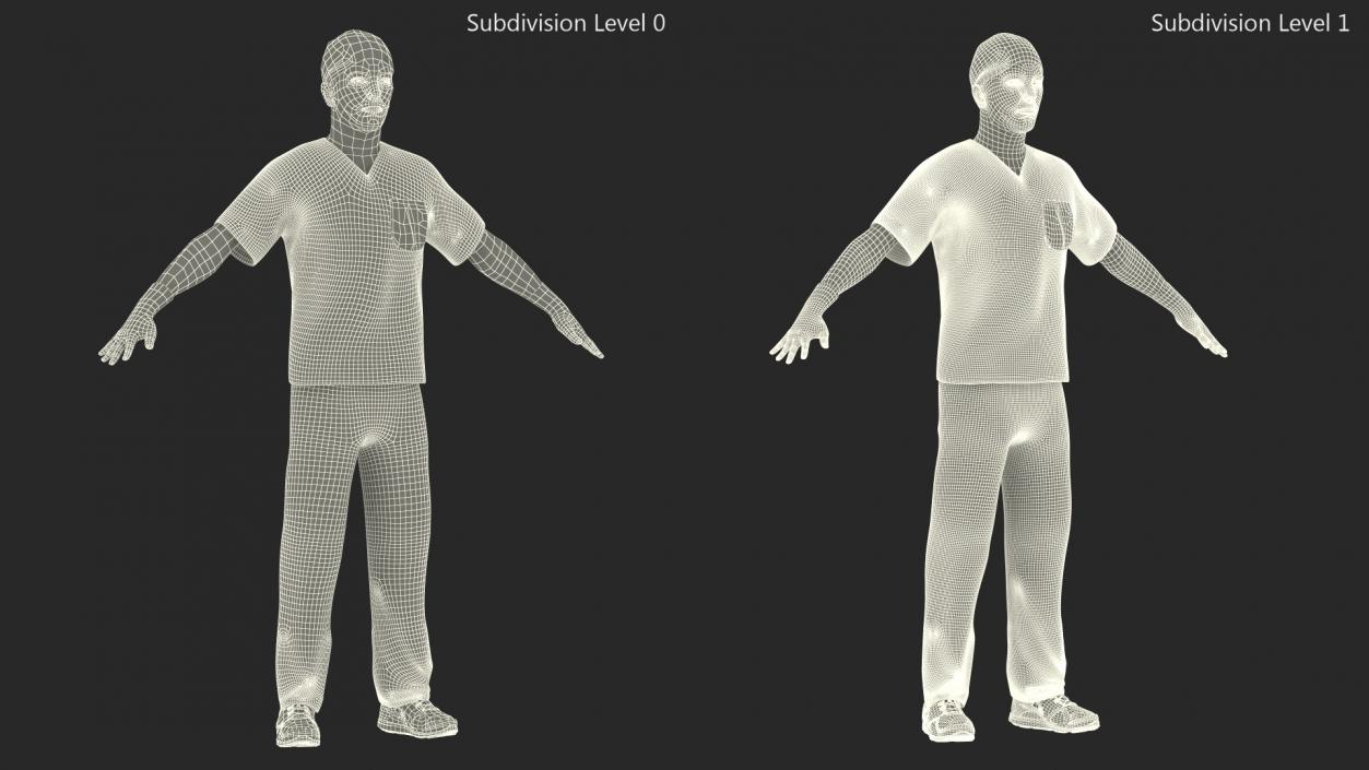 3D Male Doctor wearing Gloves Rigged model