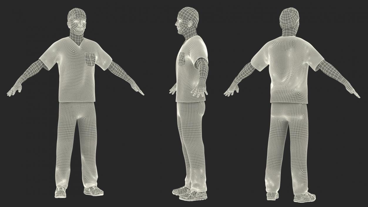 3D Male Doctor wearing Gloves Rigged model