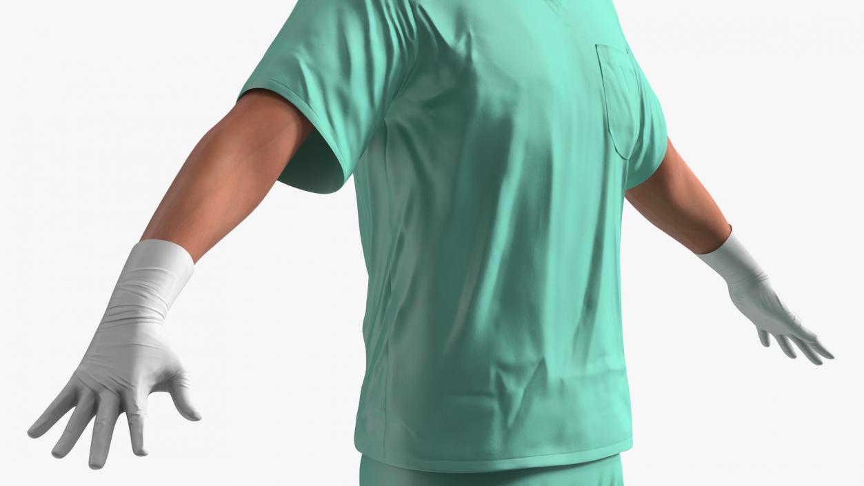 3D Male Doctor wearing Gloves Rigged model