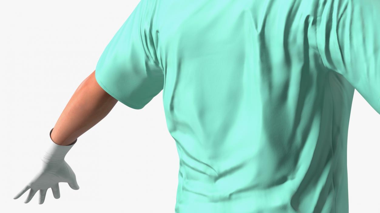 3D Male Doctor wearing Gloves Rigged model