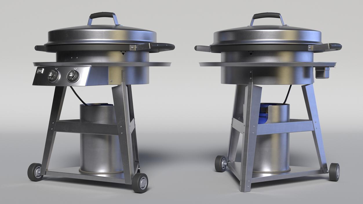 Evo Residential Professional Wheeled Cart Griddle 3D model