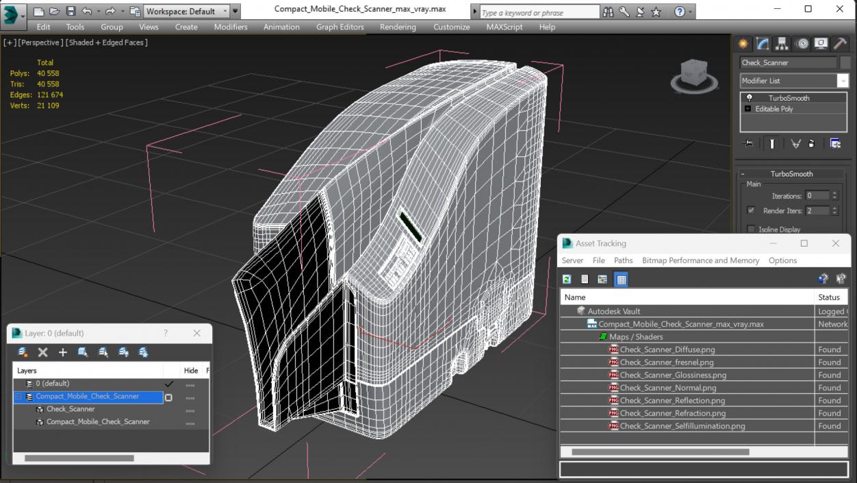 3D Compact Mobile Check Scanner model