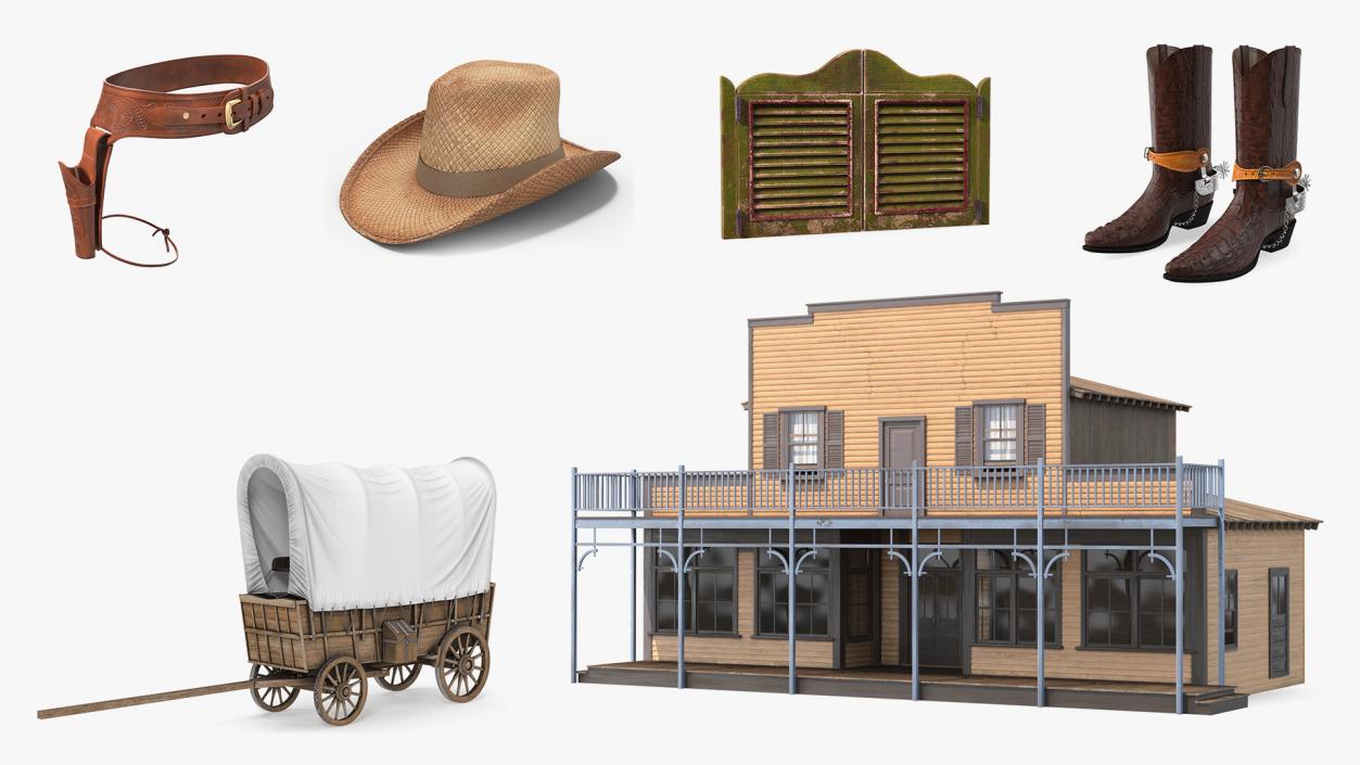 3D Western Ranch Accessories Collection 3 model