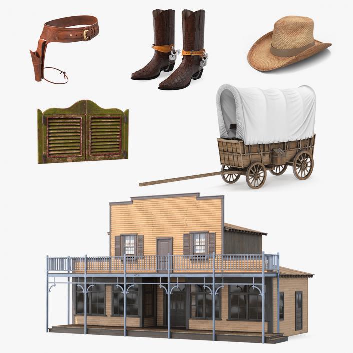 3D Western Ranch Accessories Collection 3 model