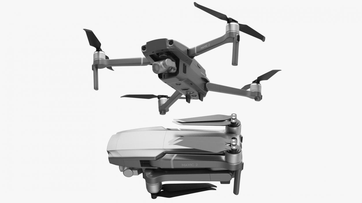 DJI Mavic 2 Zoom Quadcopter Rigged 3D model