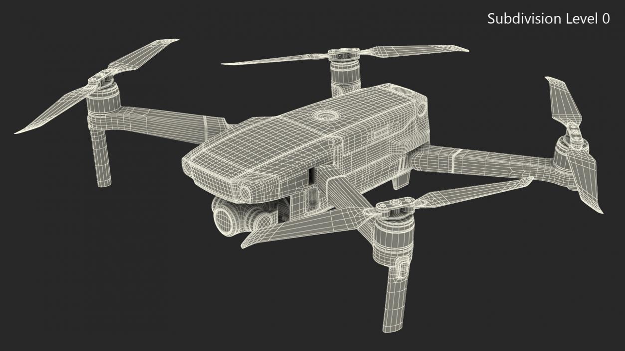 DJI Mavic 2 Zoom Quadcopter Rigged 3D model