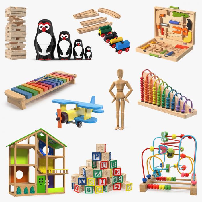 Wooden Toys Collection 5 3D model