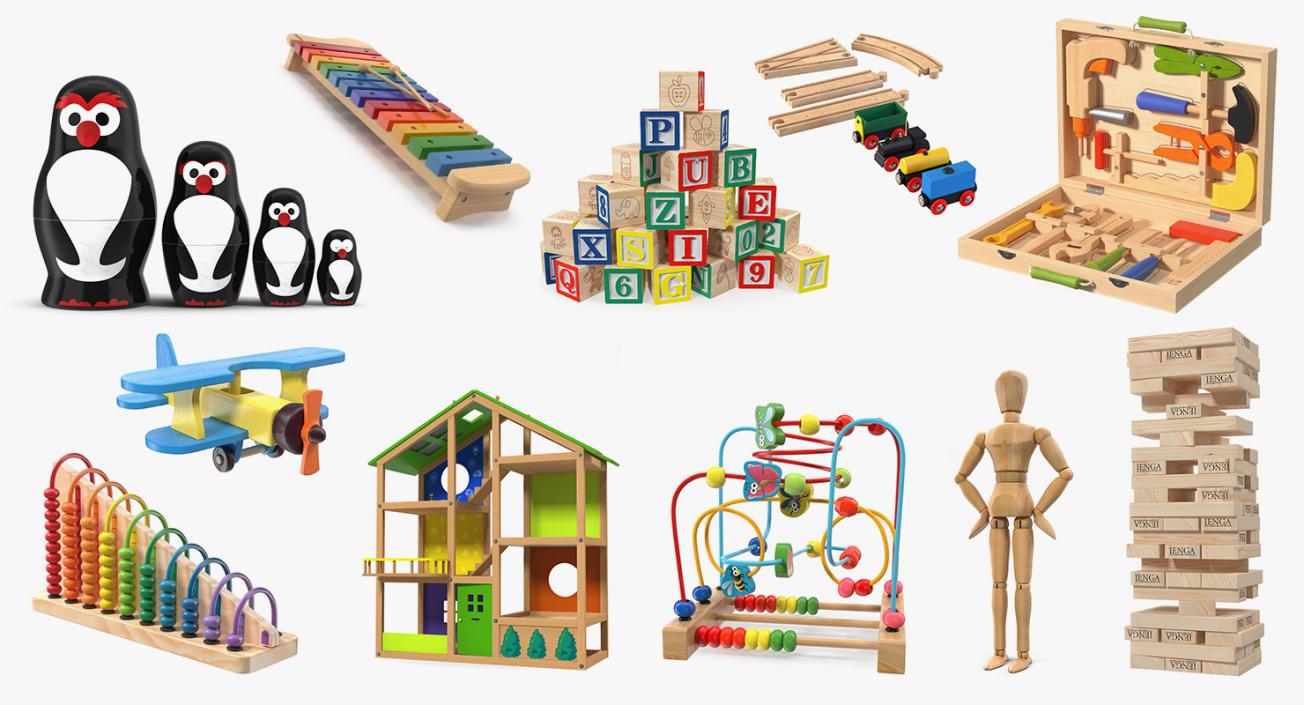 Wooden Toys Collection 5 3D model