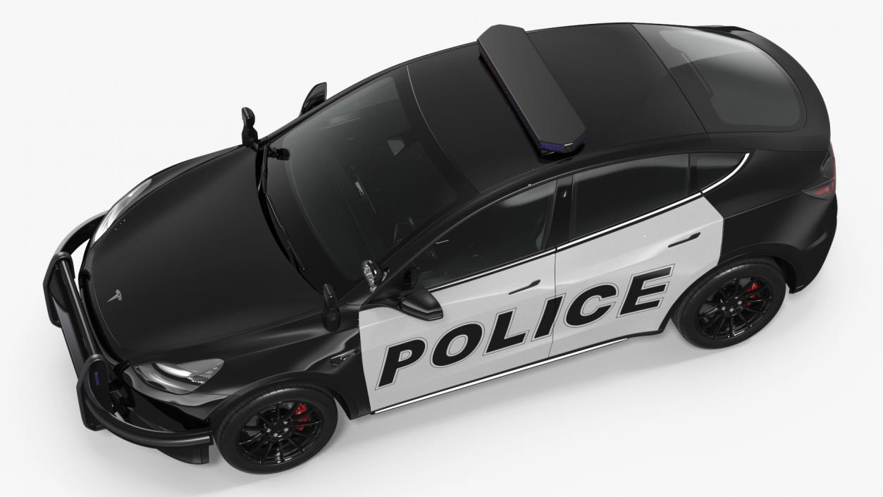 Police Tesla Model Y Rigged 3D