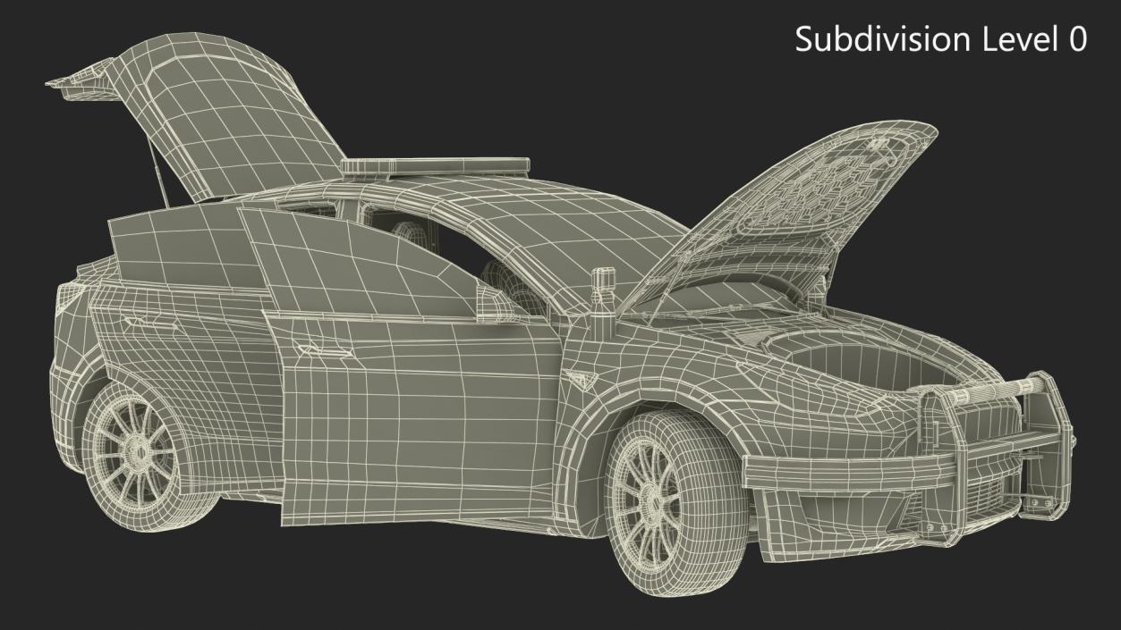 Police Tesla Model Y Rigged 3D