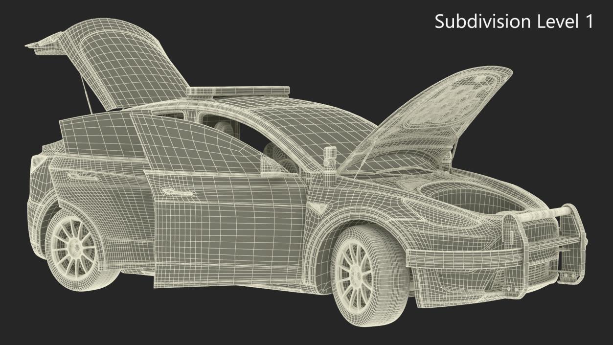 Police Tesla Model Y Rigged 3D