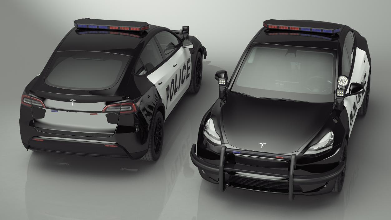 Police Tesla Model Y Rigged 3D