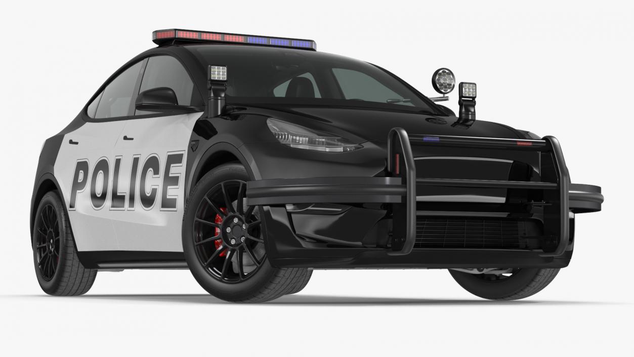 Police Tesla Model Y Rigged 3D