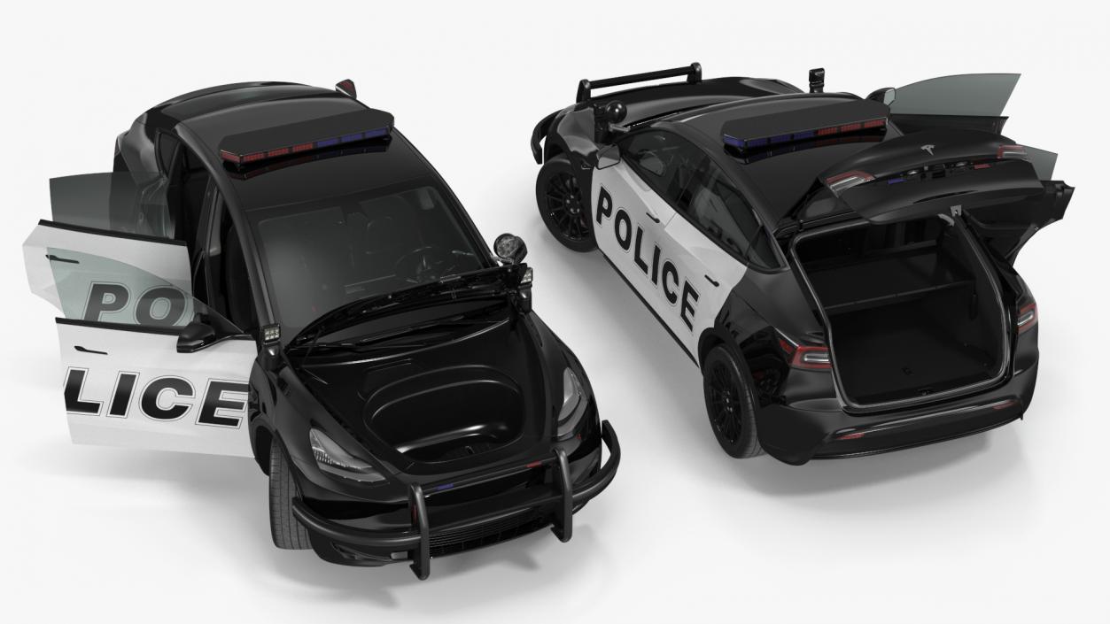 Police Tesla Model Y Rigged 3D