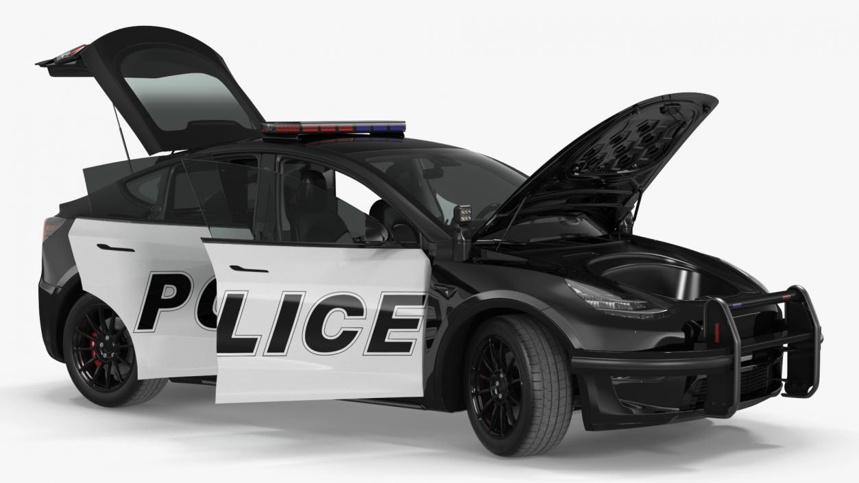 Police Tesla Model Y Rigged 3D