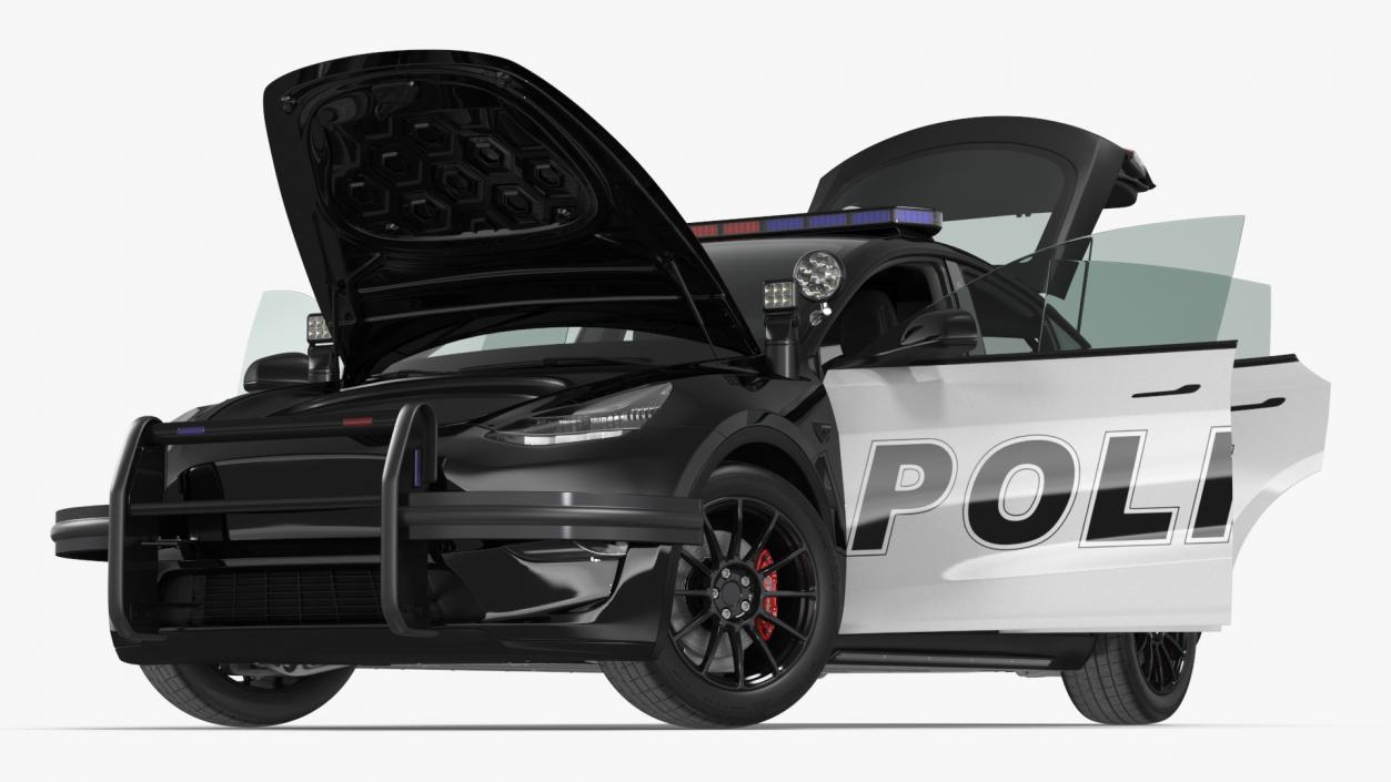 Police Tesla Model Y Rigged 3D