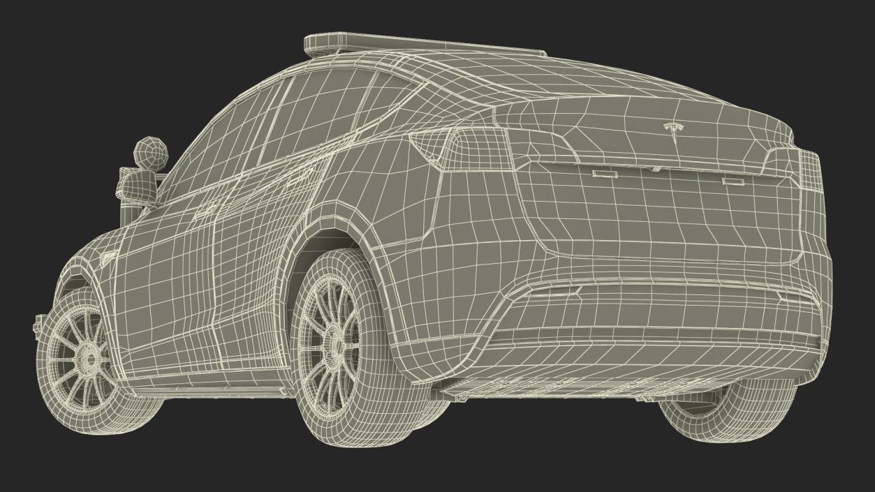 Police Tesla Model Y Rigged 3D