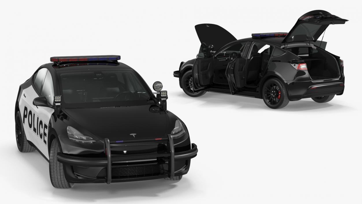 Police Tesla Model Y Rigged 3D