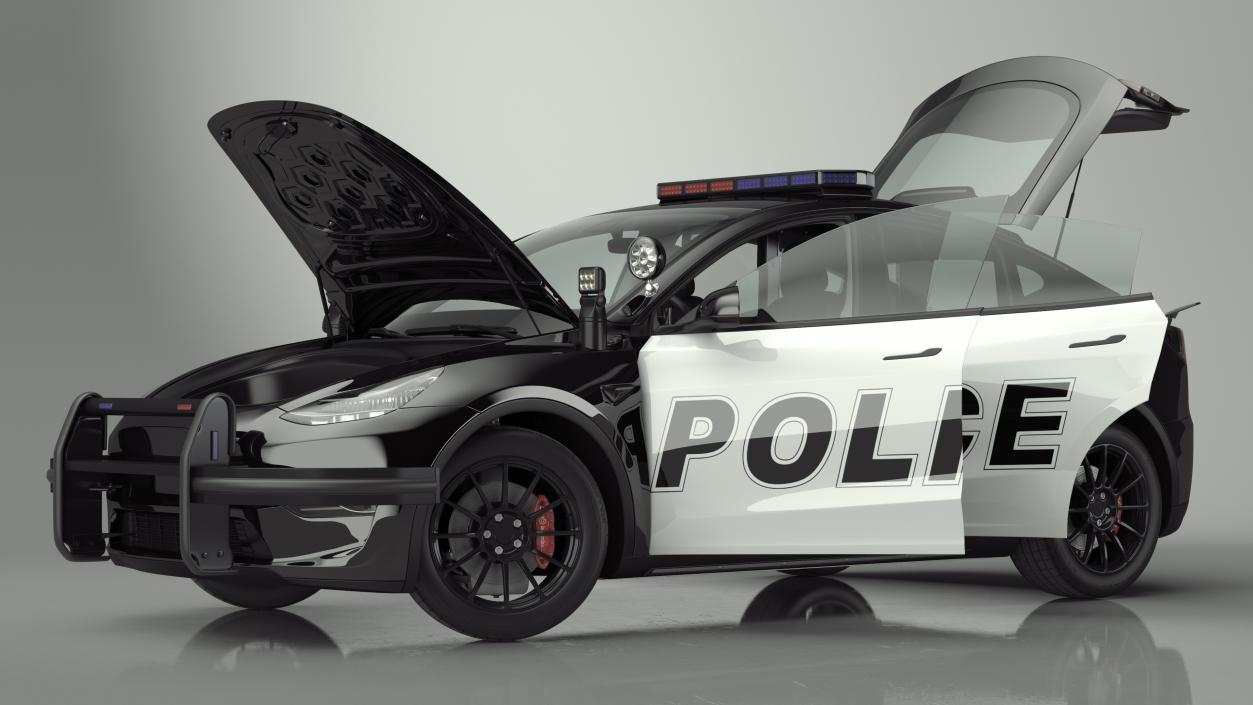 Police Tesla Model Y Rigged 3D