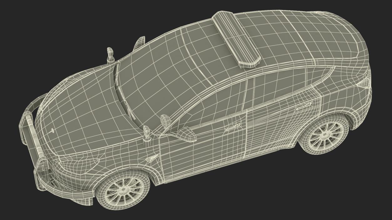 Police Tesla Model Y Rigged 3D