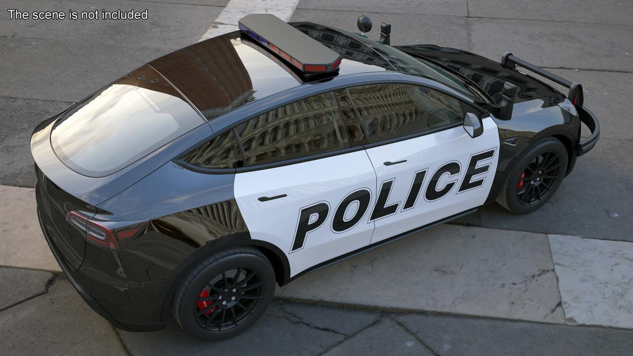 Police Tesla Model Y Rigged 3D