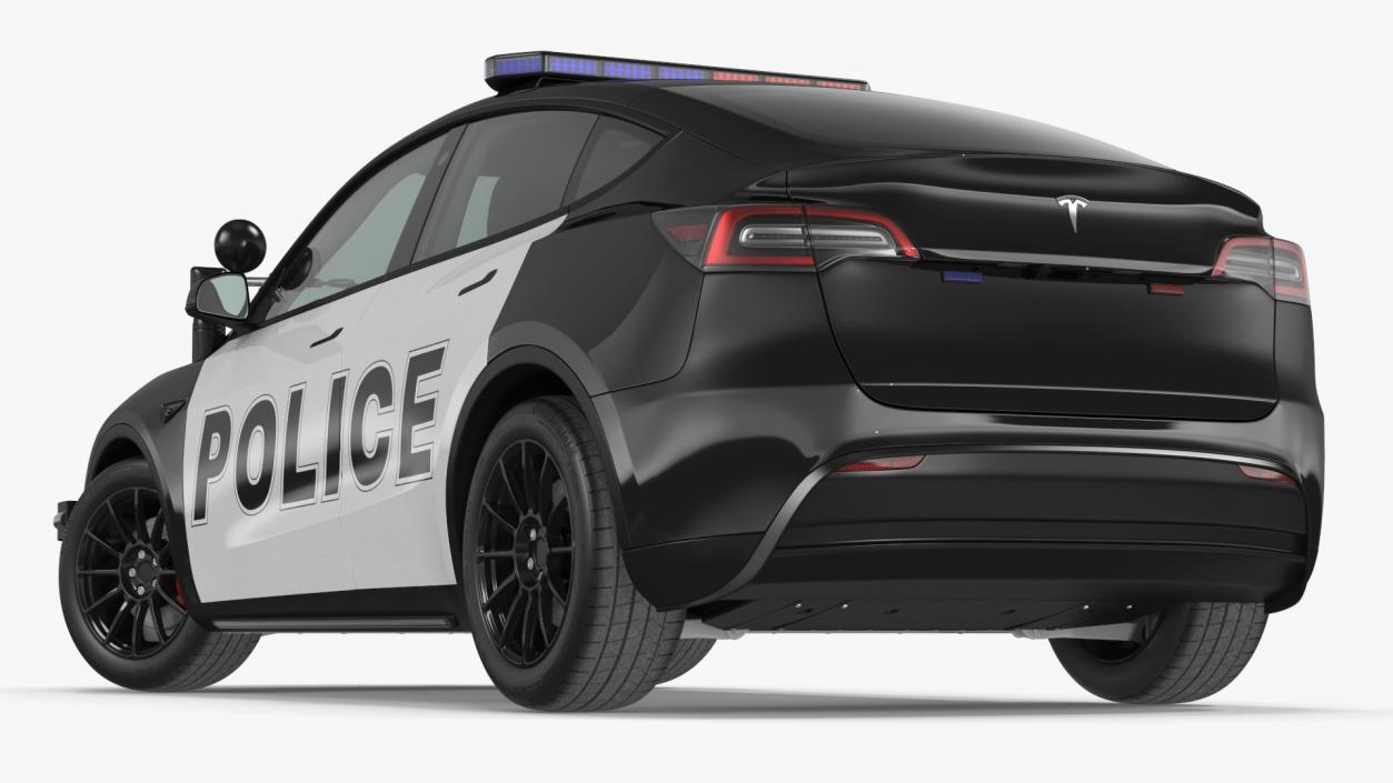 Police Tesla Model Y Rigged 3D