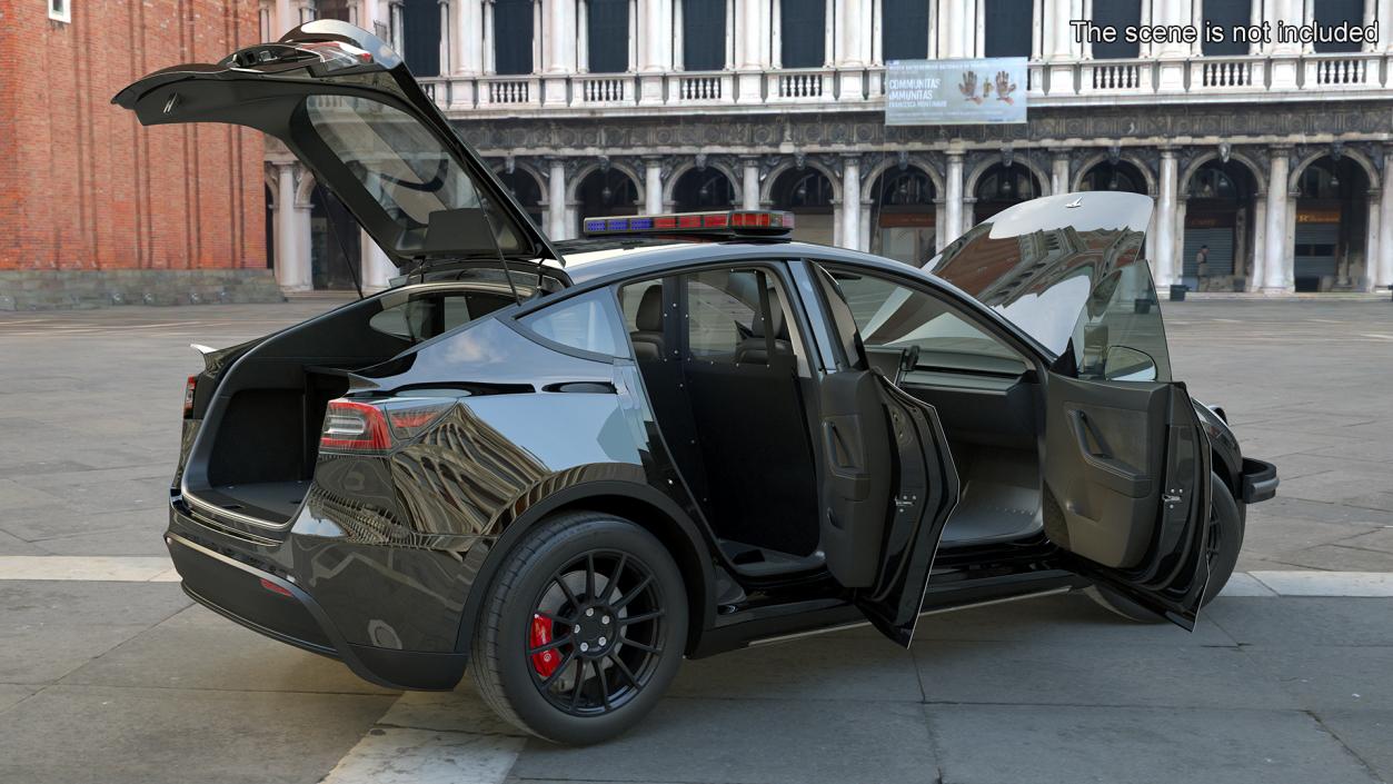 Police Tesla Model Y Rigged 3D