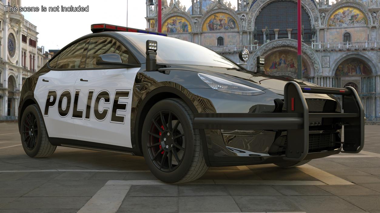 Police Tesla Model Y Rigged 3D