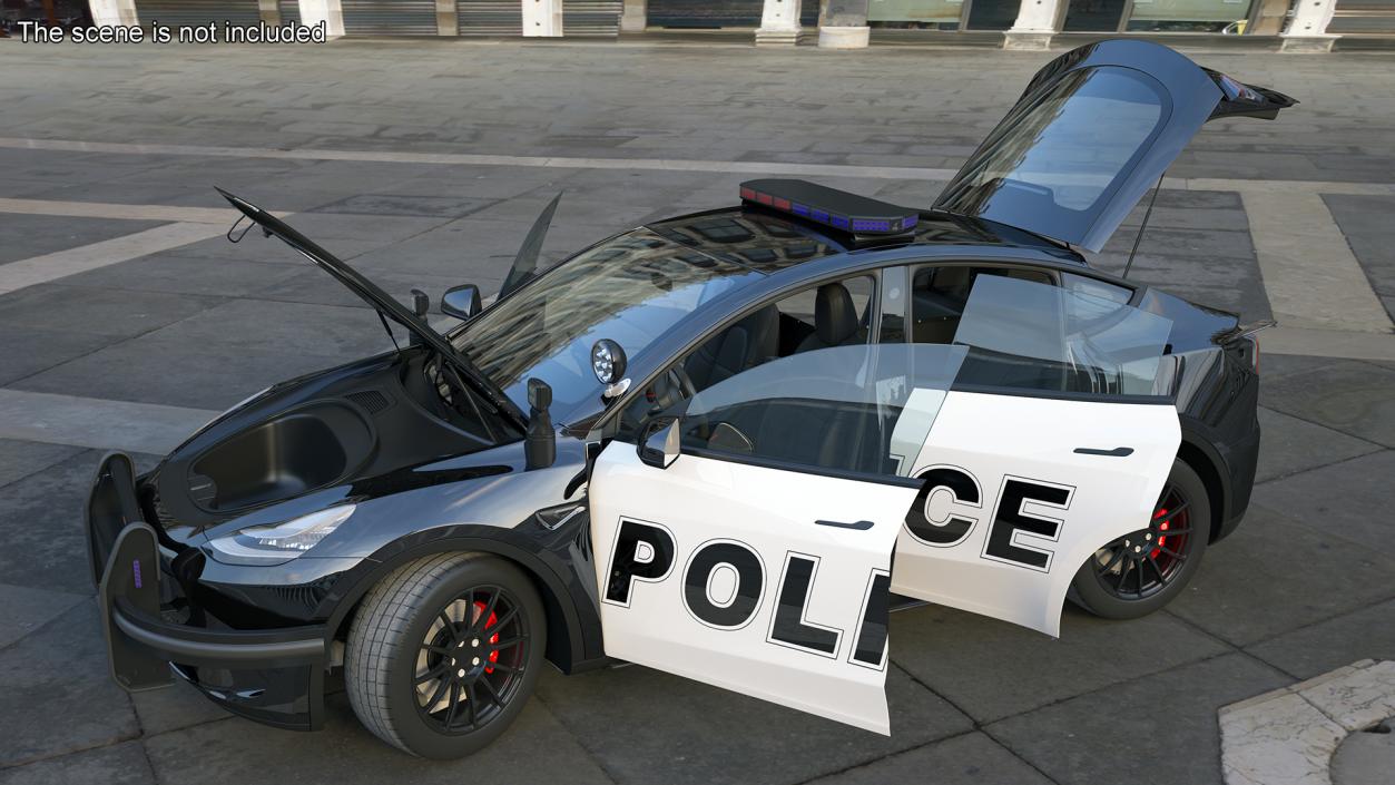 Police Tesla Model Y Rigged 3D