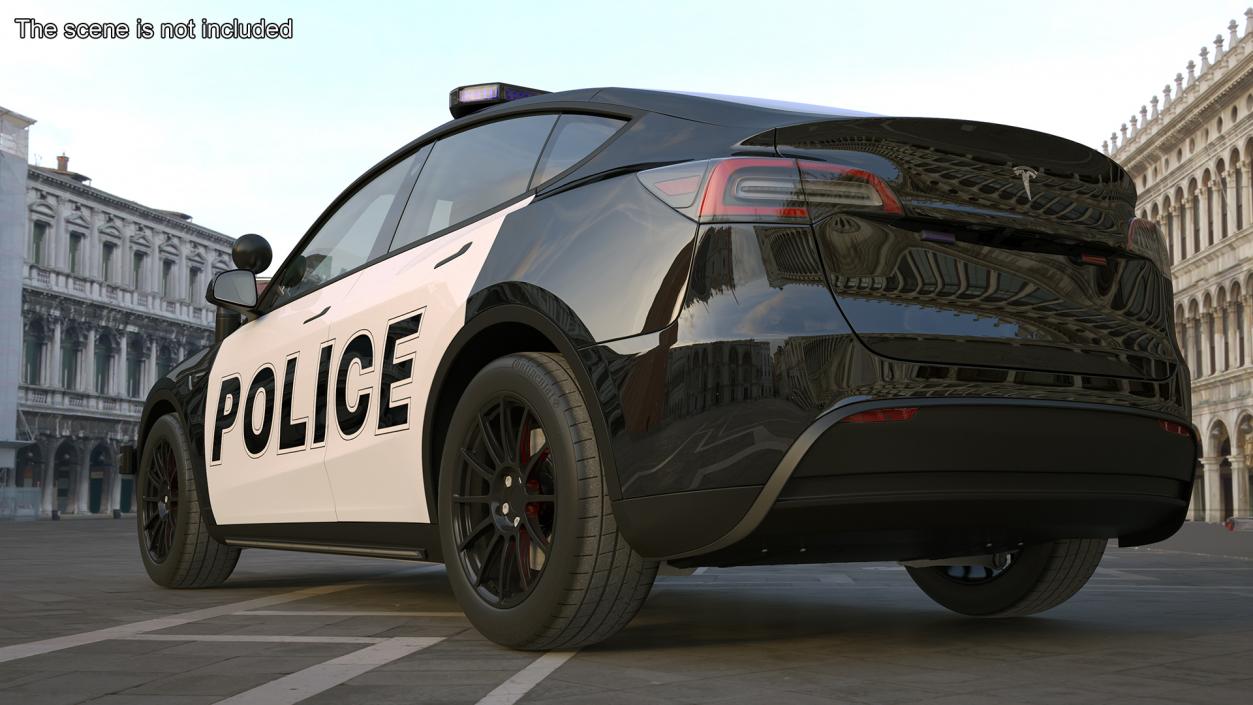 Police Tesla Model Y Rigged 3D