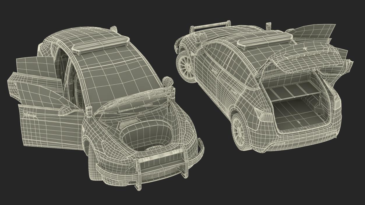 Police Tesla Model Y Rigged 3D